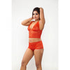 Generic Women's Lace Bra And Panty Set Self Design Lingerie Set (Red)