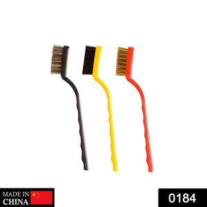 Wire brush set with nylon, brass, and stainless steel