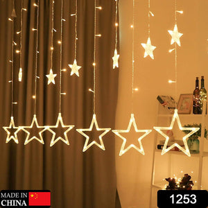 Star curtain lights with flashing modes for festive events