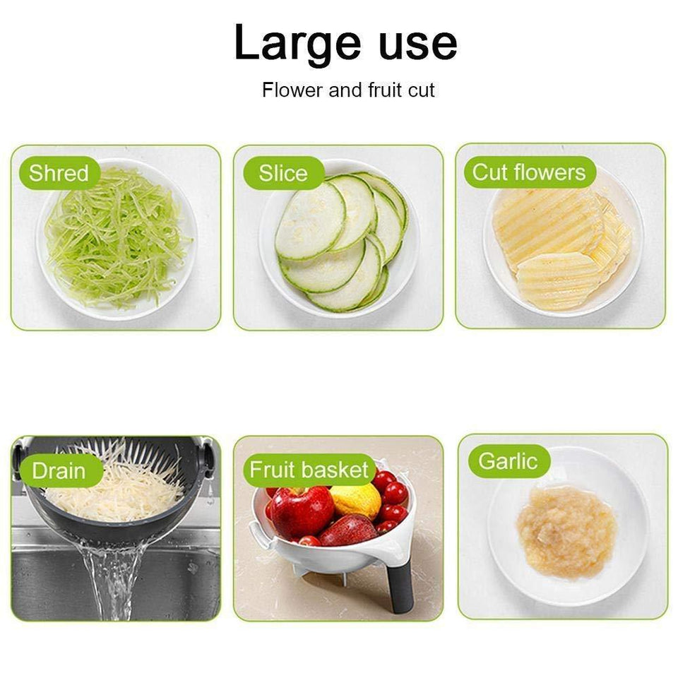 10 in 1 Multifunctional Vegetable Fruits Cutter / Slicer Shredder with Rotating Drain Basket Home & Kitchendarling lifestyle