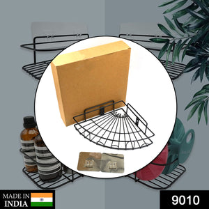 Wall-mounted shower caddy corner for convenient bathroom storage and organization.
