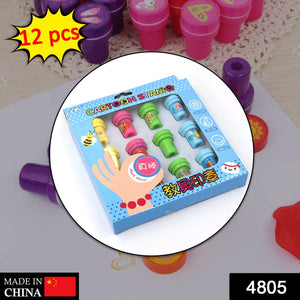 Set of 12 stamps for kids, playful designs, colorful