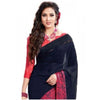 Generic Womens Georgette Digital Printed Saree (Navy Blue, 6.25 Mtr)