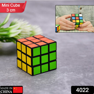 Mini cube puzzle, close-up with vivid colors, fun for kids
