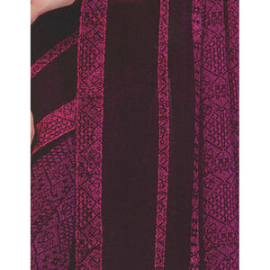 Generic Womens Georgette Digital Printed Saree (Purple, 6.25 Mtr)