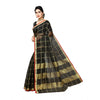 Generic Women's Kota Doria Cotton Saree With Blouse (Black,6-3 Mtrs)