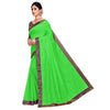 Generic Women's Chanderi Cotton Lace Border Saree With Blouse (Green, 5-6 Mtrs)