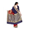 Generic Women's Banarasi Silk Saree With Blouse (Navy Blue, Red, 5-6Mtrs)
