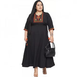 Generic Women's Fit And Flare Black Dress (Color:Black, Material:Polyester)