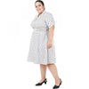 Generic Women's Cinched Waist White Dress (Color:White, Material:Poly Crepe)