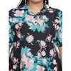 Generic Women's Fit And Flare Green Dress (Color:Multicolor, Material:Polyester)