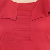 Generic Women's Fit And Flare Maroon Dress (Color:Maroon, Material:Polyester)