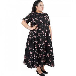 Generic Women's Maxi Black Dress (Color:Black, Material:Poly Crepe)