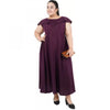 Generic Women's Fit And Flare Purple Dress (Color:Purple, Material:Polyester)