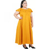 Generic Women's Fit And Flare Yellow Dress (Color:Yellow, Material:Polyester)