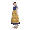 Generic Women's Cotton Printed Long Kurti (Mustard, Blue, Cotton)