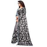 Generic Women's Lycra Blend Saree with Blouse (Grey, 5-6 Mtrs)