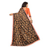 Generic Women's Lycra Blend Saree with Blouse (Orange, 5-6 Mtrs)