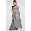 Generic Women's Vichitra Saree with Blouse (Grey, 5-6 Mtrs)