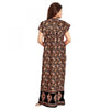 Generic Women's Cotton Printed Maxi Nighty (Brown)