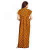 Generic Women's Cotton Printed Maxi Nighty (Mustard)