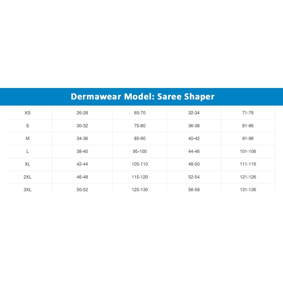 Dermawear Women's 4D Stretch Saree Shapewear (White)