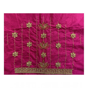 Generic Women's Cotton Silk Self Design Unstitched Blouse Piece (Pink, 80-100 cm)