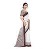 Generic Women's Georgette Printed Saree With Unstitched Blouse (Coffee)