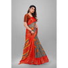 Generic Women's Viscose Rayon Printed Saree With Unstitched Blouse (Grey)
