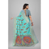 Generic Women's Viscose Rayon Printed Saree With Unstitched Blouse (Sky Blue)