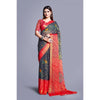 Generic Women's Viscose Rayon Printed Saree With Unstitched Blouse (Grey)