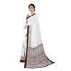Generic Women's Georgette Printed Saree With Unstitched Blouse (Coffee)