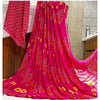 Generic Women's Georgette Printed Saree With Unstitched Blouse (Pink)