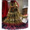 Generic Women's Satin Patta Printed Saree With Unstitched Blouse (Beige)