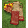 Generic Women's Viscose Rayon Printed Saree With Unstitched Blouse (Red)