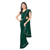 Generic Women's Lycra Solid Saree With Unstitched Blouse (Green, 5.5 Mtr)