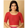 Generic Pack Of_2 Women's Hosiery Short Sleeves Round Neck Non-Padded Blouse (Red)