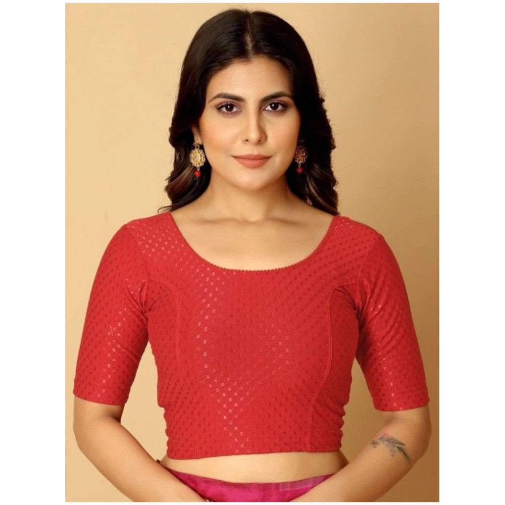 Generic Pack Of_2 Women's Hosiery Short Sleeves Round Neck Non-Padded Blouse (Red)