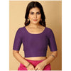 Generic Pack Of_2 Women's Hosiery Short Sleeves Round Neck Non-Padded Blouse (Purple)