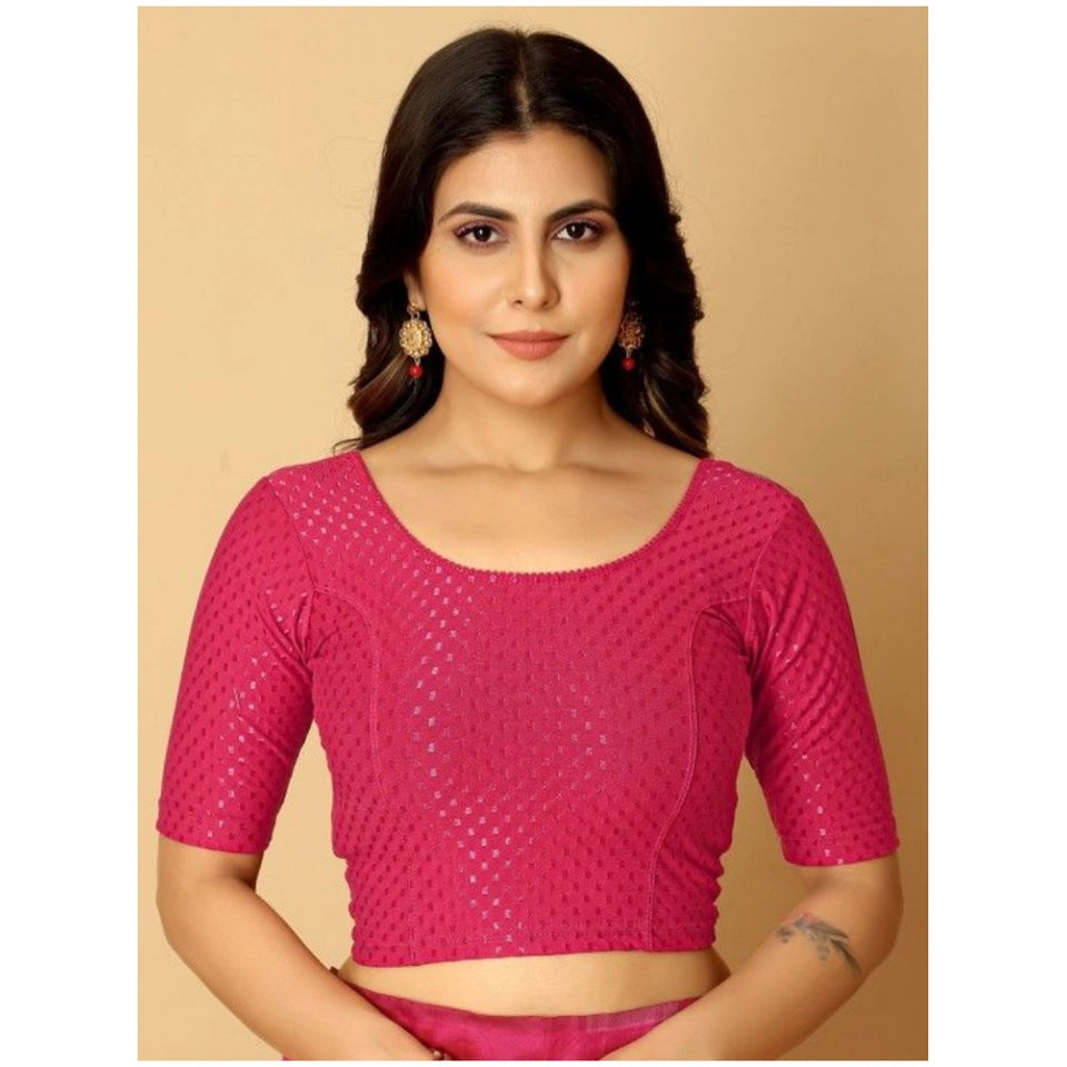 Generic Pack Of_2 Women's Hosiery Short Sleeves Round Neck Non-Padded Blouse (Pink)