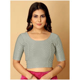 Generic Pack Of_2 Women's Hosiery Short Sleeves Round Neck Non-Padded Blouse (Grey)