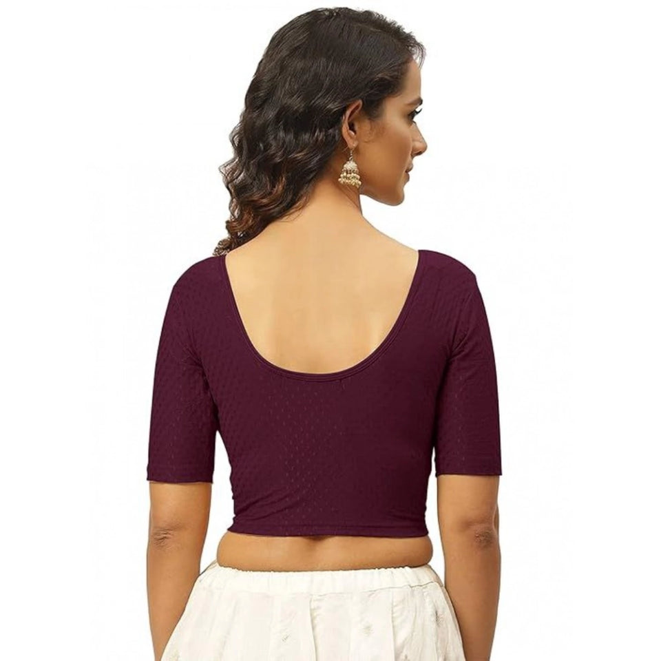 Generic Pack Of_2 Women's Hosiery Short Sleeves Round Neck Non-Padded Blouse (Purple)