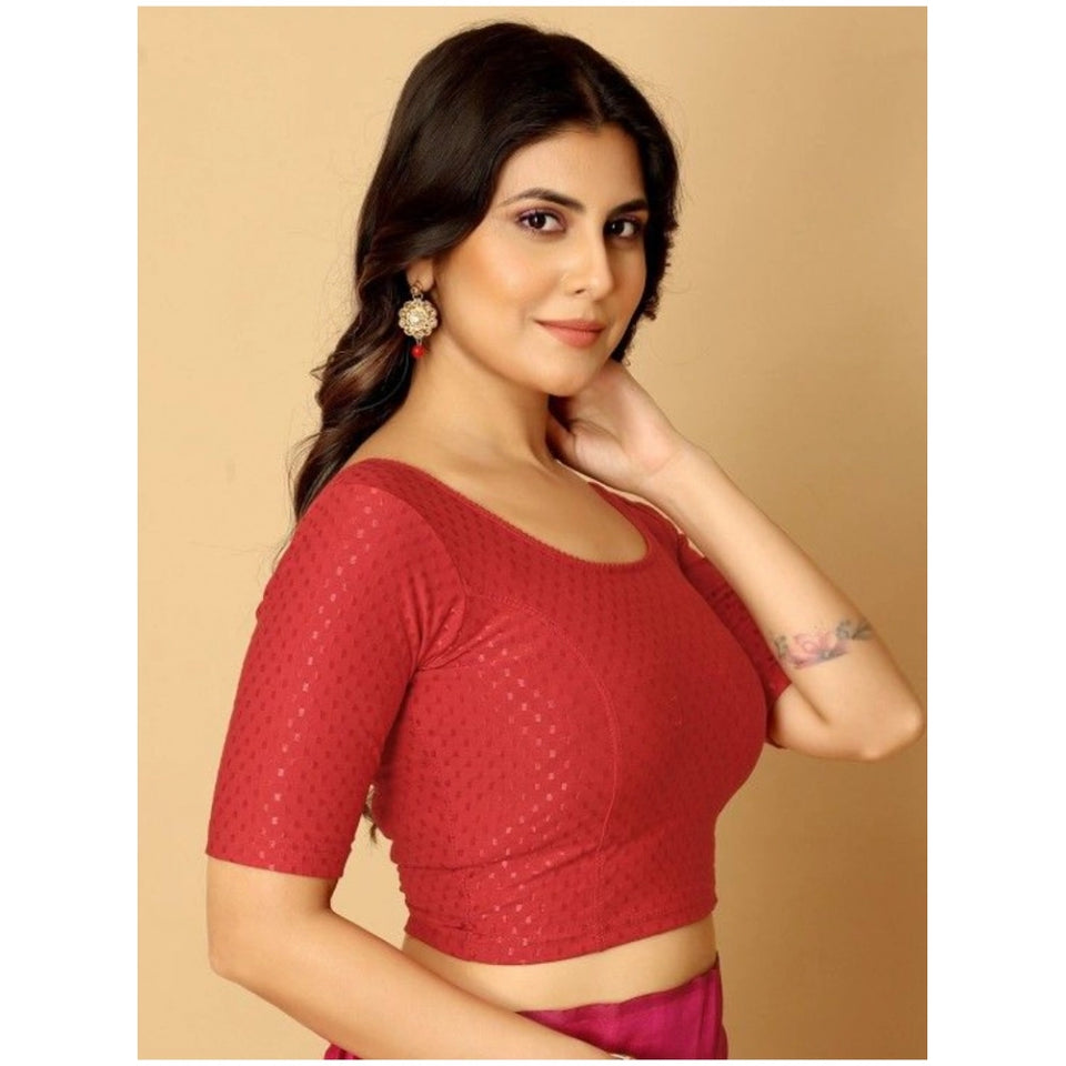 Generic Pack Of_2 Women's Hosiery Short Sleeves Round Neck Non-Padded Blouse (Red)