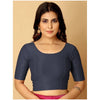 Generic Pack Of_2 Women's Hosiery Short Sleeves Round Neck Non-Padded Blouse (Navy Blue)