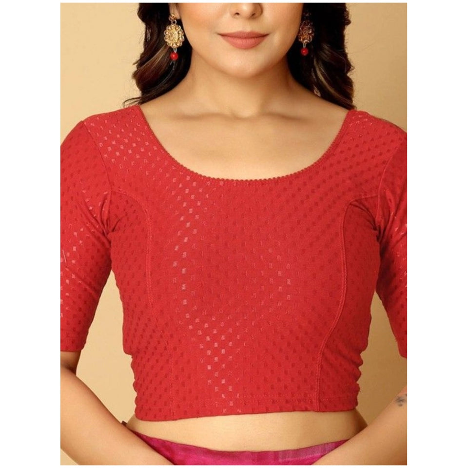Generic Pack Of_2 Women's Hosiery Short Sleeves Round Neck Non-Padded Blouse (Red)