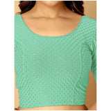 Generic Pack Of_2 Women's Hosiery Short Sleeves Round Neck Non-Padded Blouse (Teal)