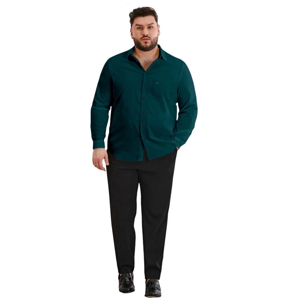 Generic Mens Casual Cotton Solid Full Sleeve Shirt (Rama)