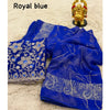 Generic Women's Georgette Printed Saree With Unstitched Blouse (Blue, 5-5 Mtrs)