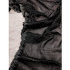 Generic Women's Georgette Satin Silk Saree With Unstitched Blouse 5.5Mtr (Black)