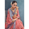 Generic Women's Linen Floral Printed Saree With Unstitched Blouse 5.5Mtr (Peach)